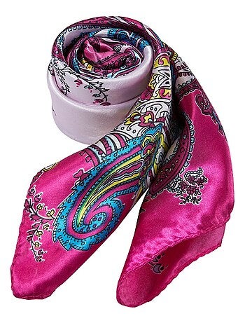 Grand carré de Soie Pink Zoé