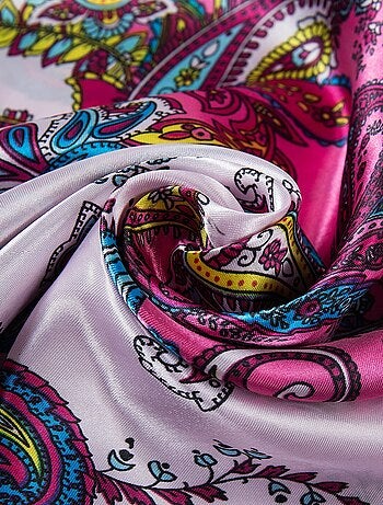 Grand carré de Soie Pink Zoé