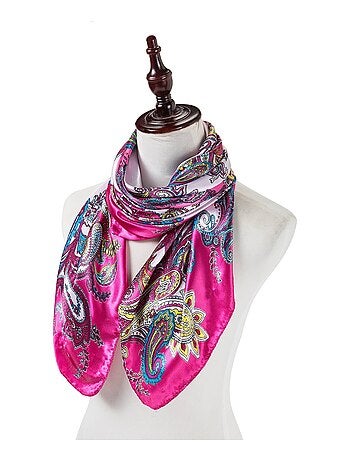 Grand carré de Soie Pink Zoé