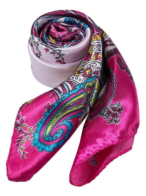 Grand carré de Soie Pink Zoé - Kiabi