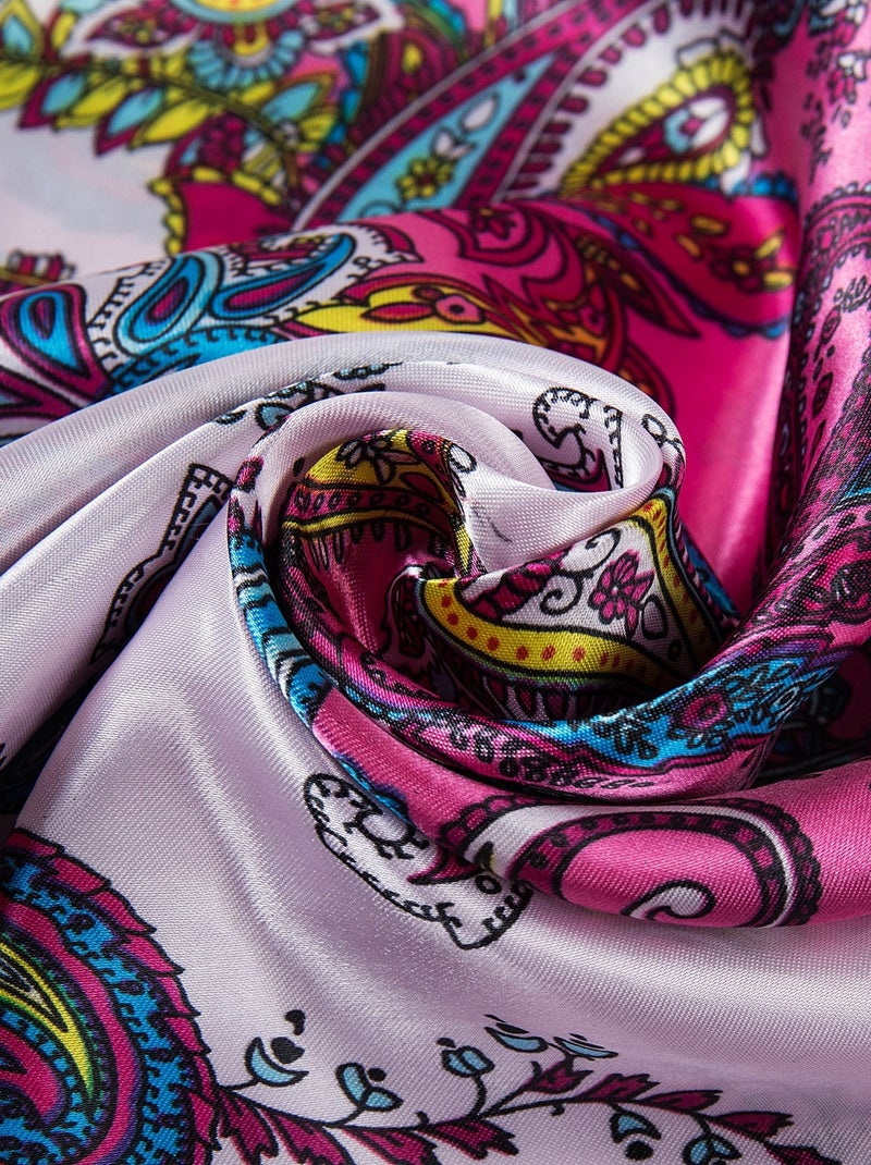Grand carré de Soie Pink Zoé Rose - Kiabi