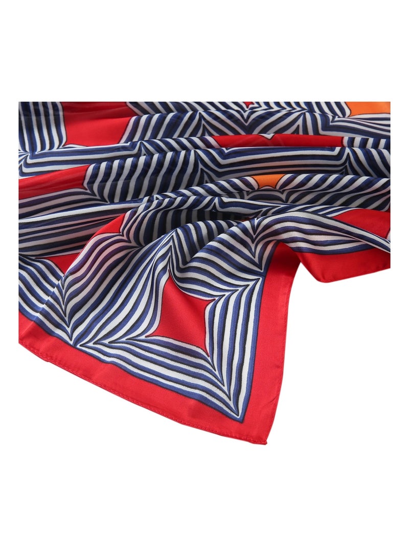 Grand carré de Soie Psycho Zoé Bleu - Kiabi