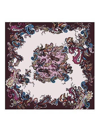 Grand carré de Soie Purple white Zoé