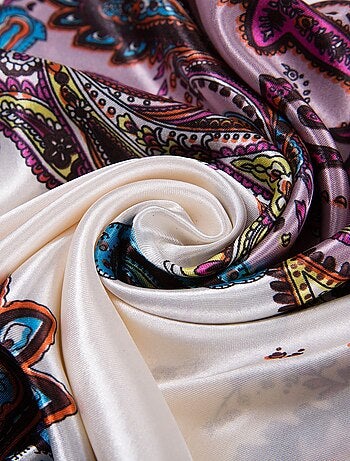 Grand carré de Soie Purple white Zoé