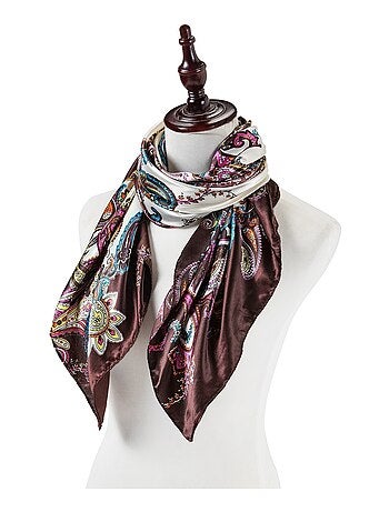 Grand carré de Soie Purple white Zoé