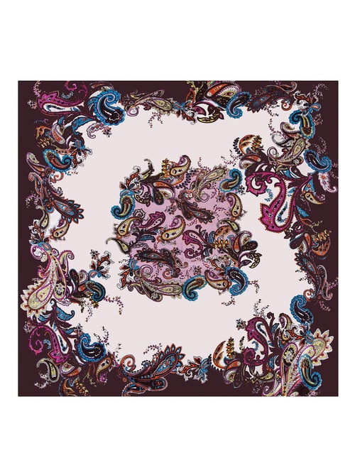 Grand carré de Soie Purple white Zoé - Kiabi