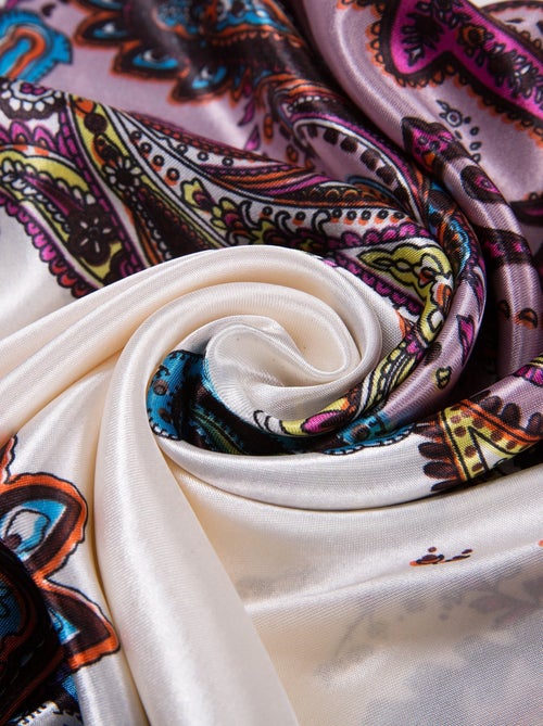 Grand carré de Soie Purple white Zoé - Kiabi