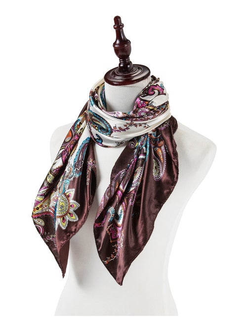 Grand carré de Soie Purple white Zoé - Kiabi