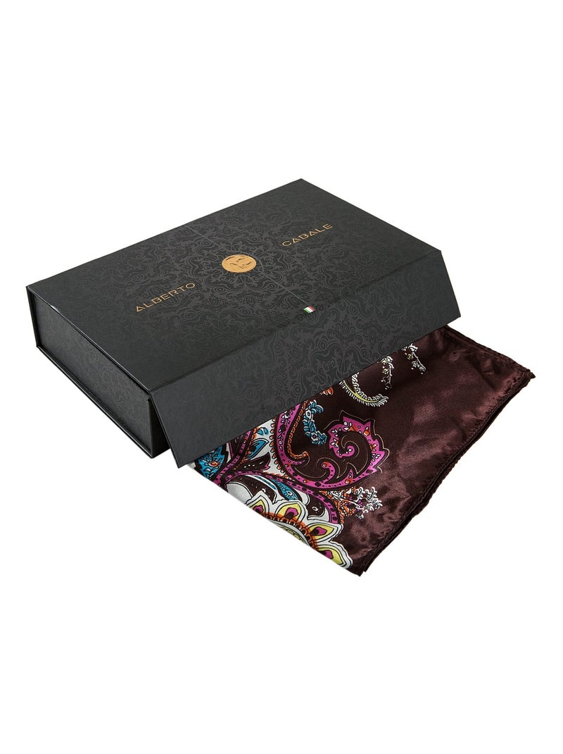 Grand carré de Soie Purple white Zoé Marron chocolat - Kiabi