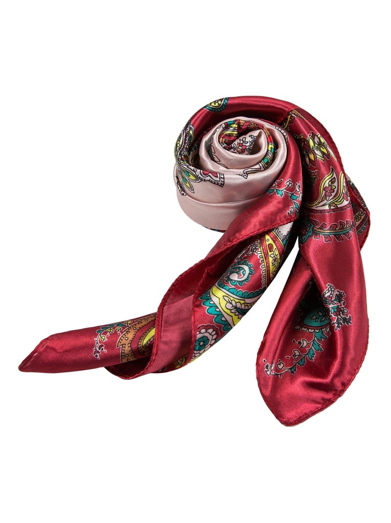 Grand carré de Soie Red Zoé Rose - Kiabi