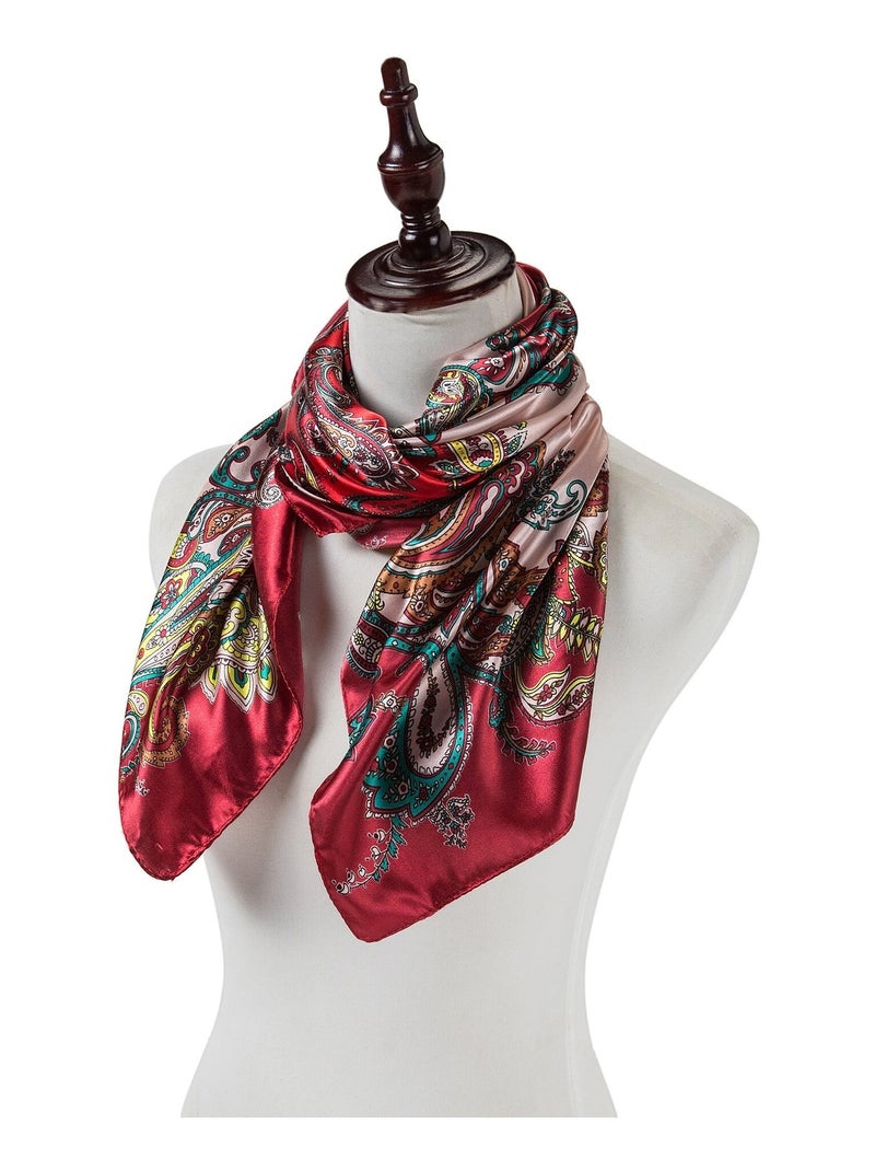 Grand carré de Soie Red Zoé Rose - Kiabi