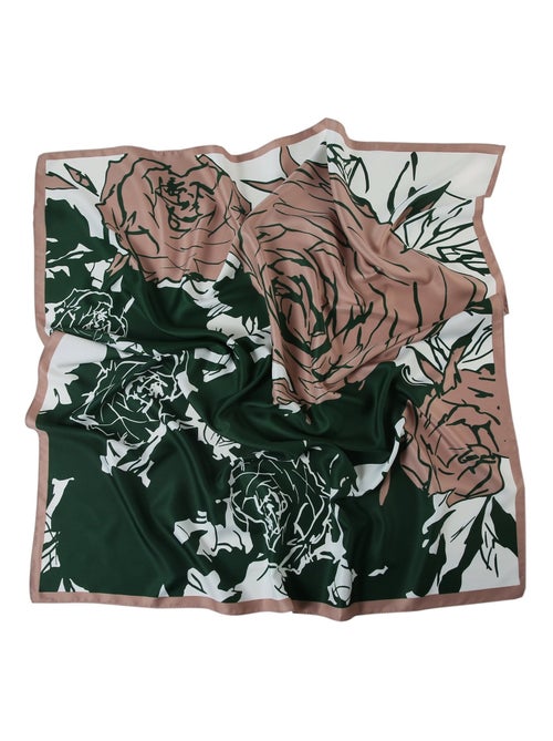 Grand carré de Soie Rose Zoé - Kiabi