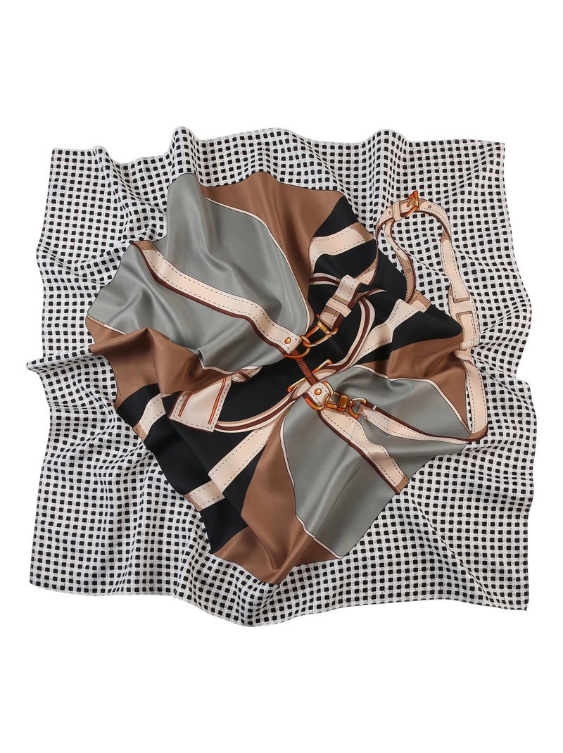 Grand carré de Soie Selling Zoé Gris - Kiabi