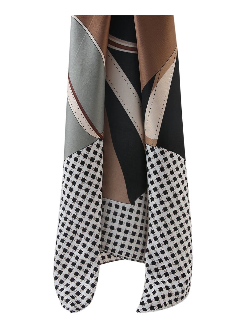 Grand carré de Soie Selling Zoé Gris - Kiabi