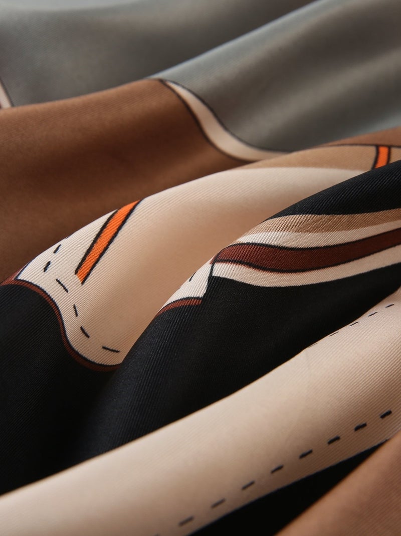 Grand carré de Soie Selling Zoé Gris - Kiabi