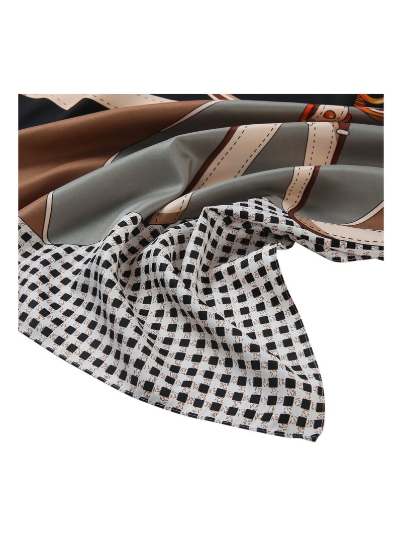 Grand carré de Soie Selling Zoé Gris - Kiabi