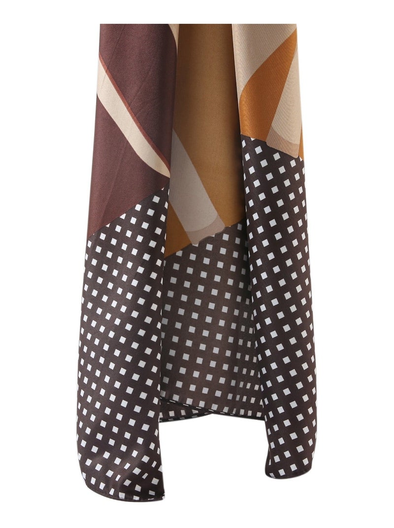 Grand carré de Soie Selling Zoé Marron - Kiabi