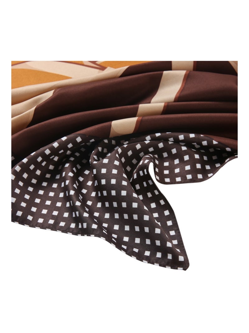 Grand carré de Soie Selling Zoé Marron - Kiabi