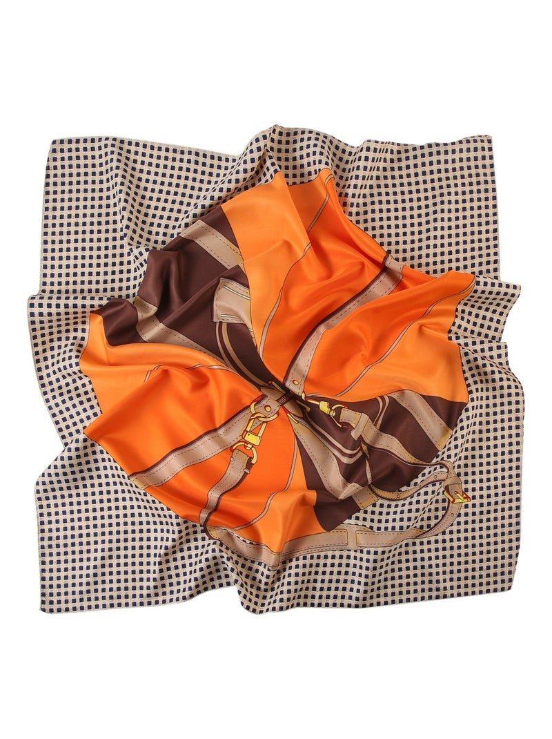 Grand carré de Soie Selling Zoé Orange - Kiabi