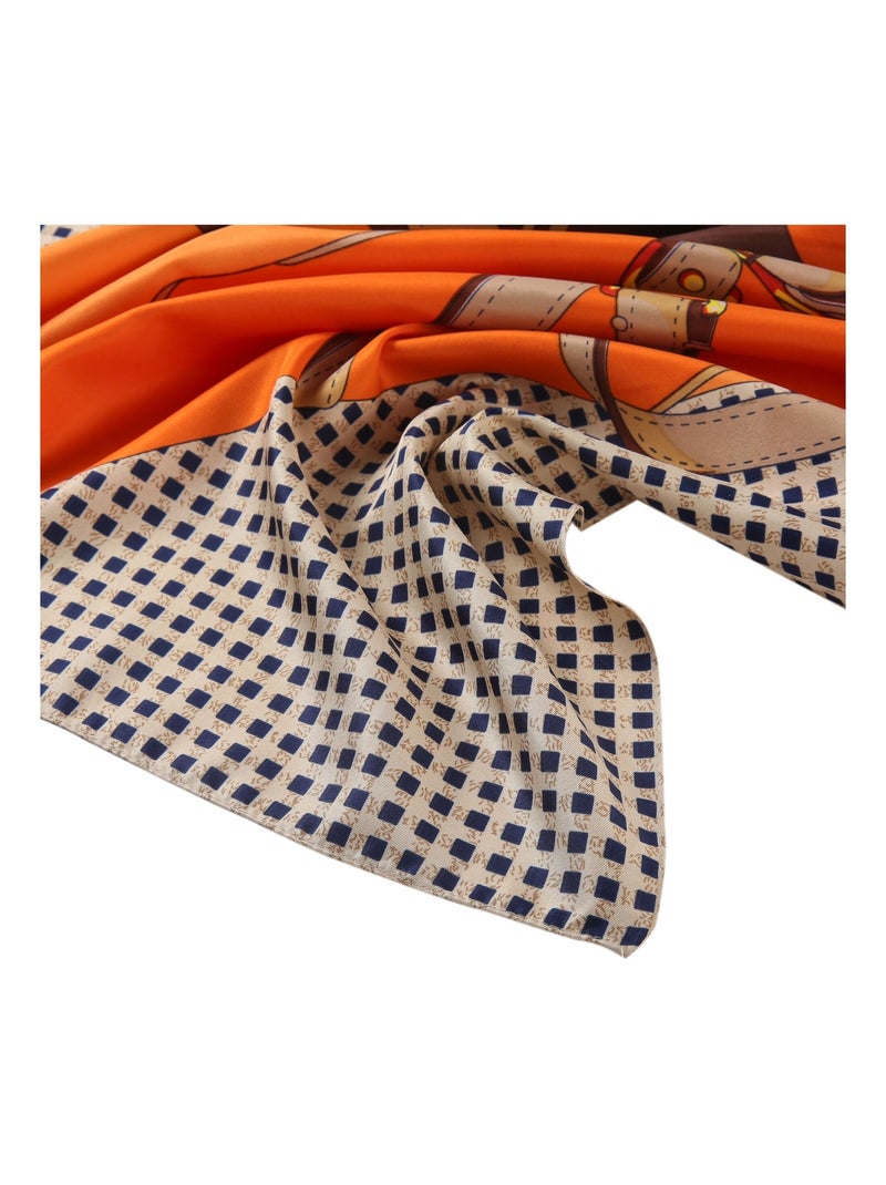 Grand carré de Soie Selling Zoé Orange - Kiabi