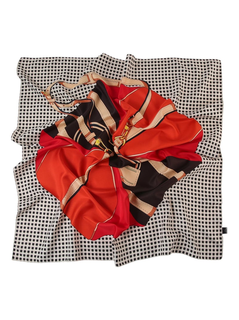 Grand carré de Soie Selling Zoé Rouge - Kiabi
