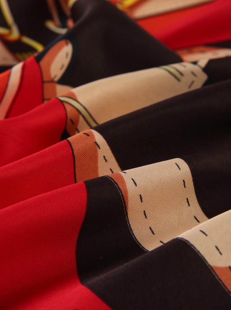 Grand carré de Soie Selling Zoé Rouge - Kiabi
