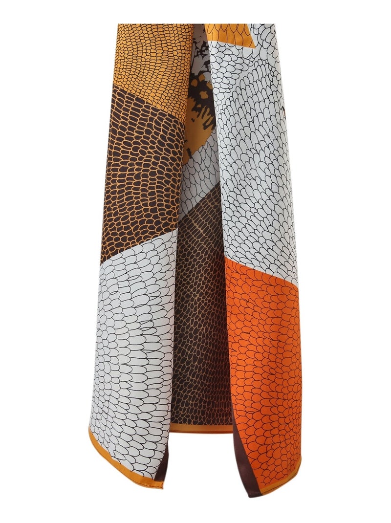 Grand carré de Soie Snake Zoé Orange - Kiabi