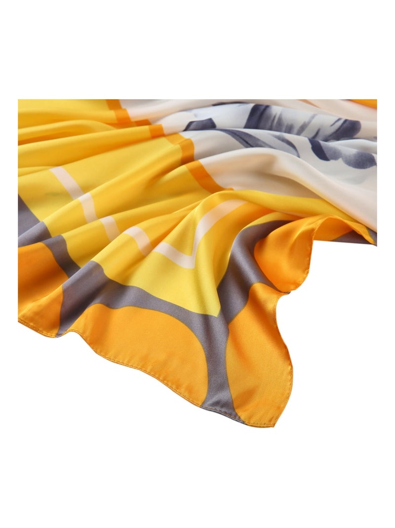 Grand carré de Soie Springflower Zoé Jaune - Kiabi