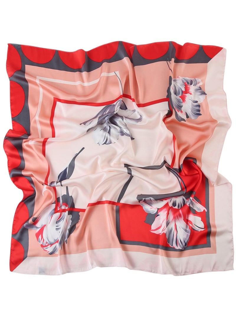 Grand carré de Soie Springflower Zoé Rouge - Kiabi