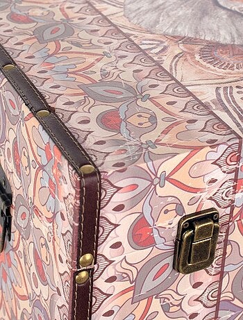 Grand Coffre de rangement Éléphant Ethnique