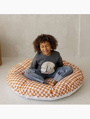 Grand coussin de sol à carreaux pour enfants