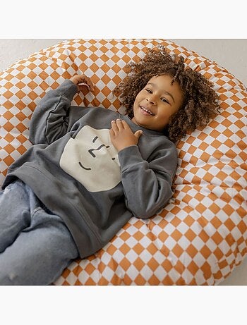 Grand coussin de sol à carreaux pour enfants