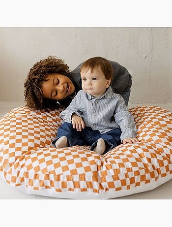 Grand coussin de sol à carreaux pour enfants