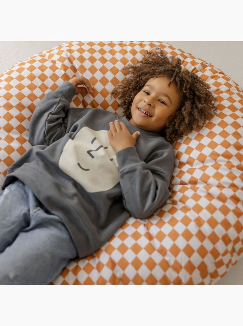 Grand coussin de sol à carreaux pour enfants Blanc - Kiabi