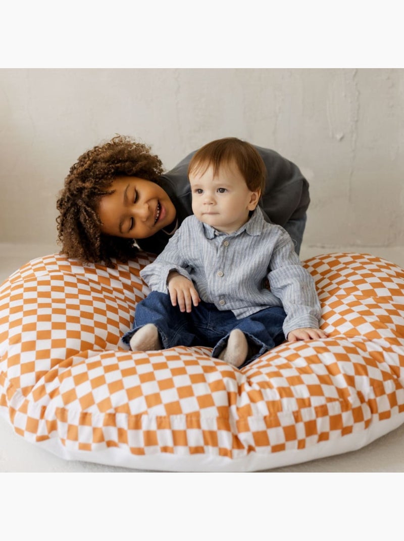 Grand coussin de sol à carreaux pour enfants Blanc - Kiabi
