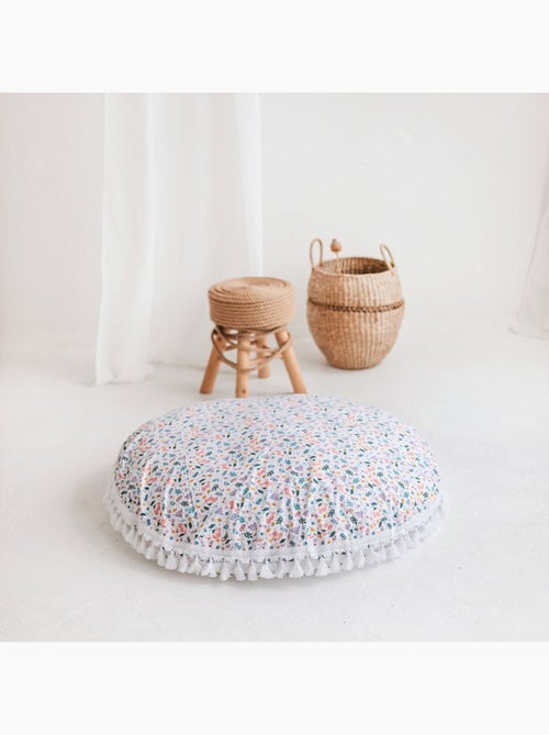 Grand coussin de sol à motif floral - Kiabi
