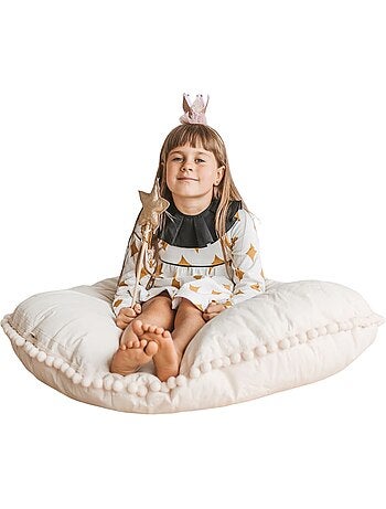 Grand coussin de sol avec pompons