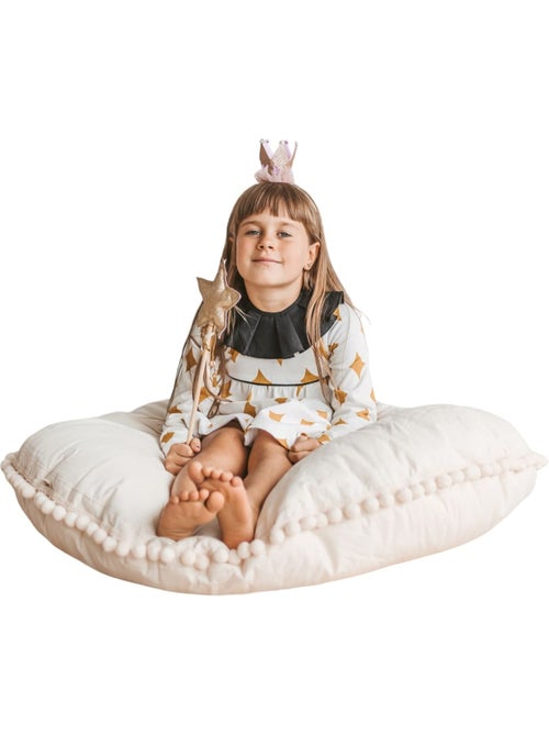 Grand coussin de sol avec pompons - Kiabi