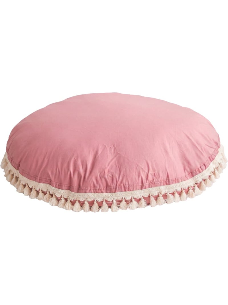 Grand coussin de sol avec pompons Rose - Kiabi