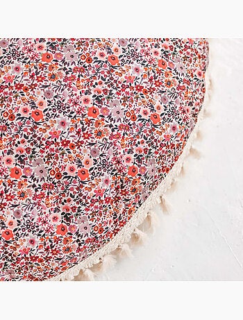 Grand coussin de sol motif fleurs