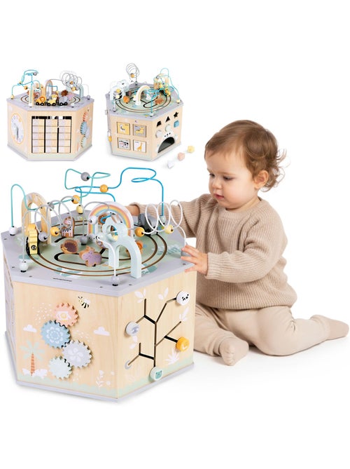 Grand cube d'activités bois montessori train alphabet mamabrum - Kiabi Grand cube d'activités bois montessori train alphabet mamabrum - Kiabi