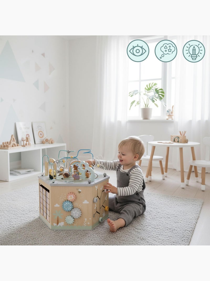 Grand cube d'activités bois montessori train alphabet mamabrum N/A - Kiabi