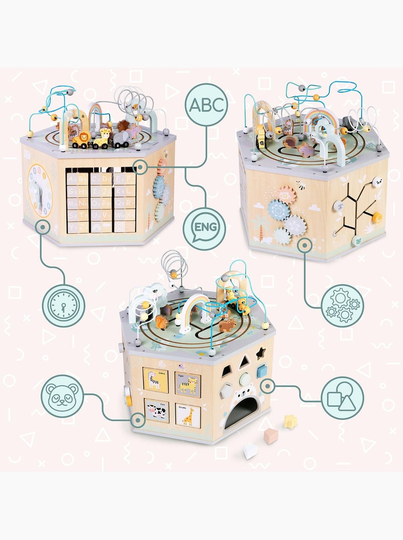 Grand cube d'activités bois montessori train alphabet mamabrum N/A - Kiabi