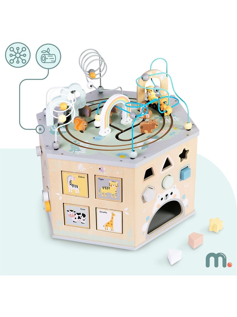Grand cube d'activités bois montessori train alphabet mamabrum N/A - Kiabi