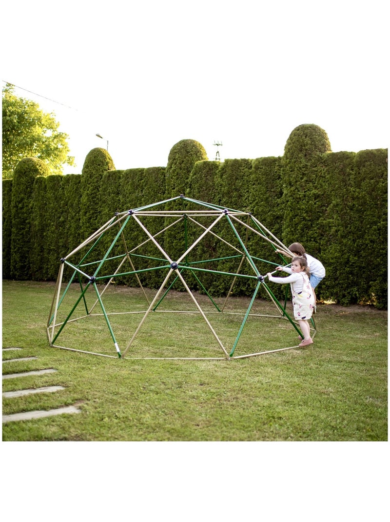 Grand Dôme d'Escalade HyperMotion Ø3,7m Acier Galvanisé- Jeu de Jardin Max 350kg Vert - Kiabi