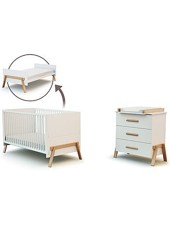 Grand duo 3 tiroirs en bois canaille