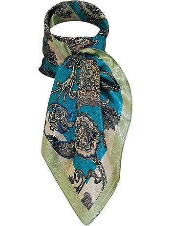 Grand foulard polysatin cachemire