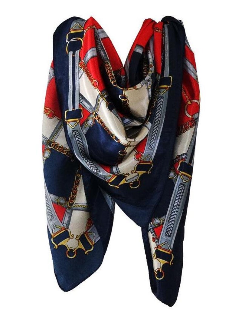 Grand foulard polysatin cavalier Rouge - Kiabi