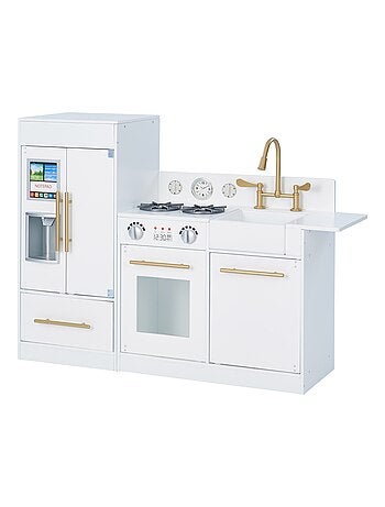 Grand jeu de cuisine blanc en bois pour enfant Teamson TD-12302WR