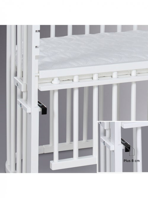 Grand Lit berceau Cododo Blanc avec matelas - Maxi Comfort + - Kiabi